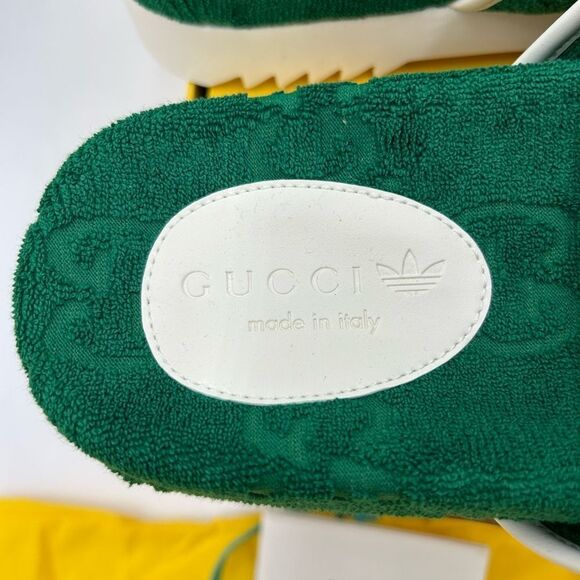 Men’s Gucci, X Adidas monogram Pool slides size 8, made in Italy - Picture 10 of 11